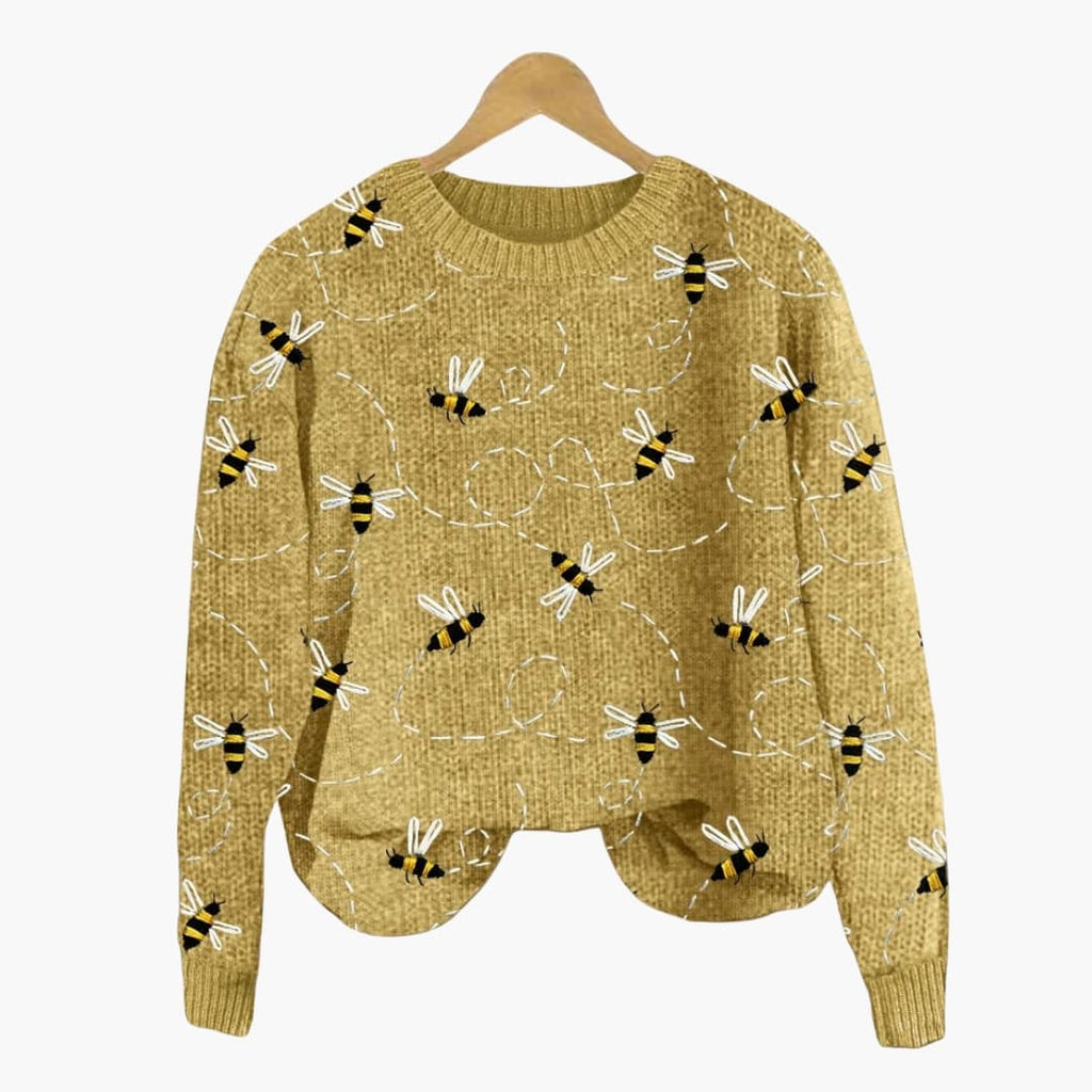 Women's Bee Pattern Sweater – Long Sleeve