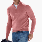 Men's Zip Neck Knit Sweater – Textured