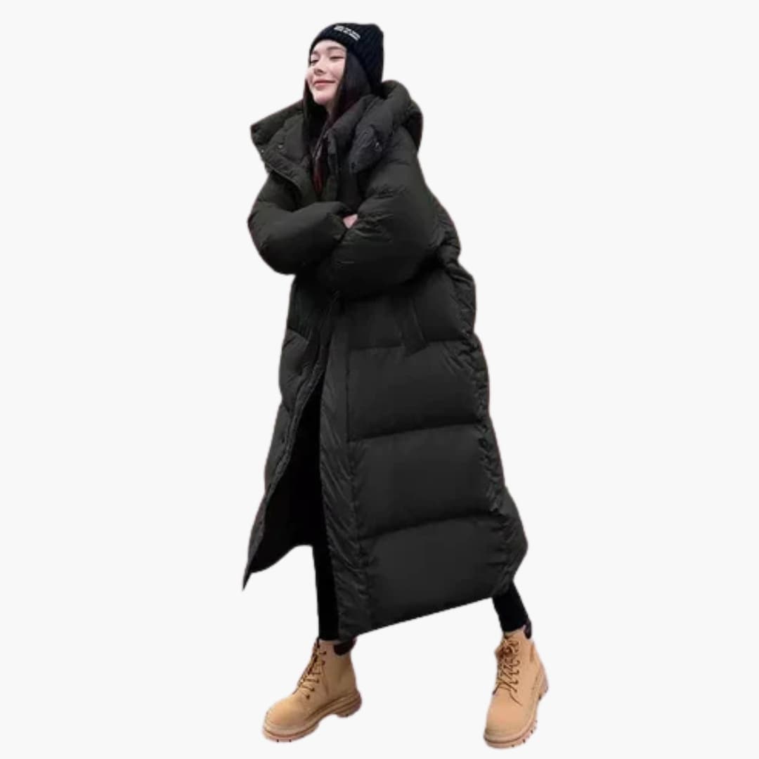 Women's Long Hooded Puffer Jacket – Winter Coat