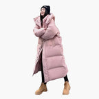 Women's Long Hooded Puffer Jacket – Winter Coat