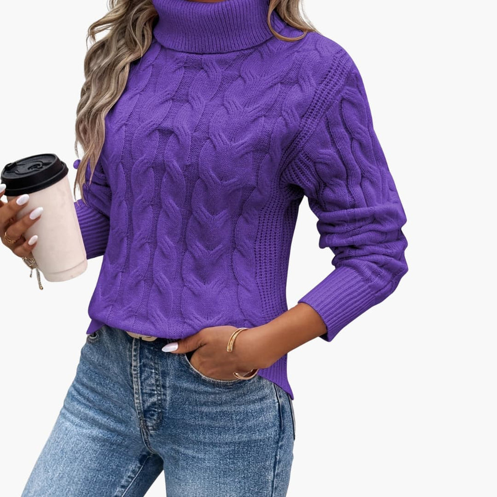 Women's Cable Knit Turtleneck Sweater