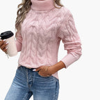 Women's Cable Knit Turtleneck Sweater