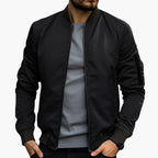 Men's Bomber Jacket – Zip-Up Ribbed Hem