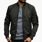 Men's Bomber Jacket – Zip-Up Ribbed Hem