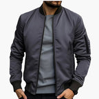 Men's Bomber Jacket – Zip-Up Ribbed Hem
