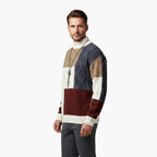 Men's Patchwork Knit Sweater – Textured