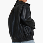 Women's Oversized Bomber Jacket – Zip-Up Coat