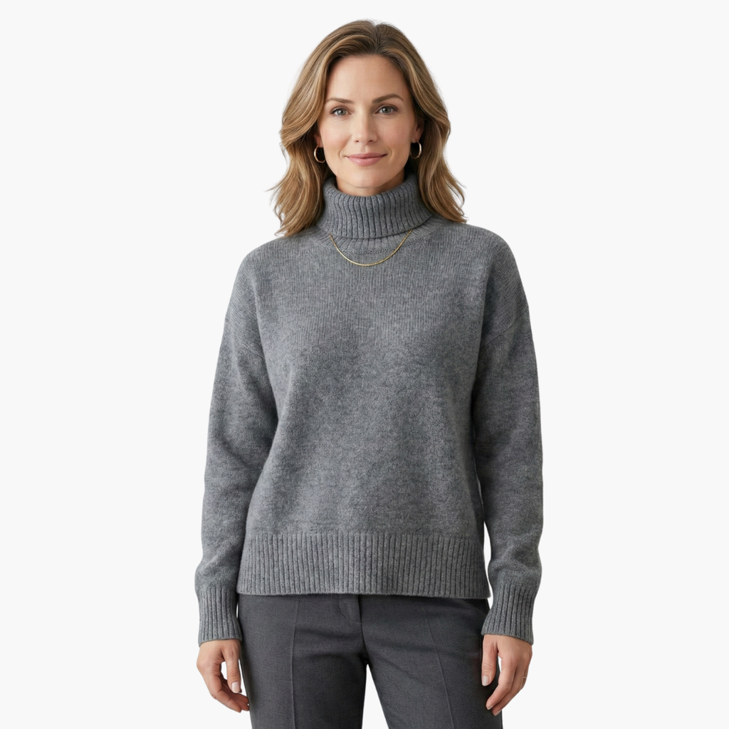 Women's Ribbed Turtleneck Sweater – Slim Fit