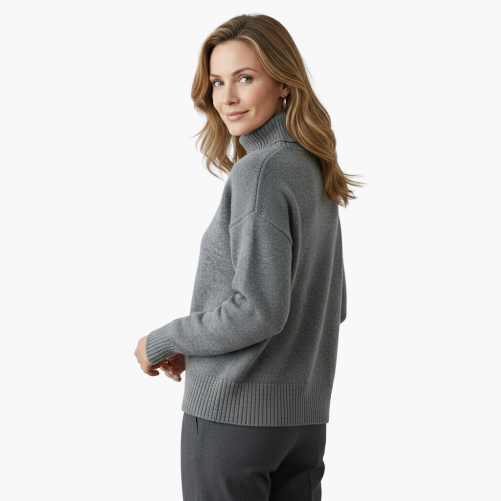 Women's Ribbed Turtleneck Sweater – Slim Fit