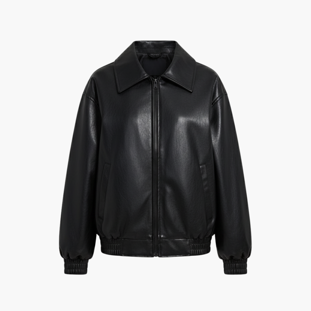 Women's Oversized Bomber Jacket – Zip-Up Coat